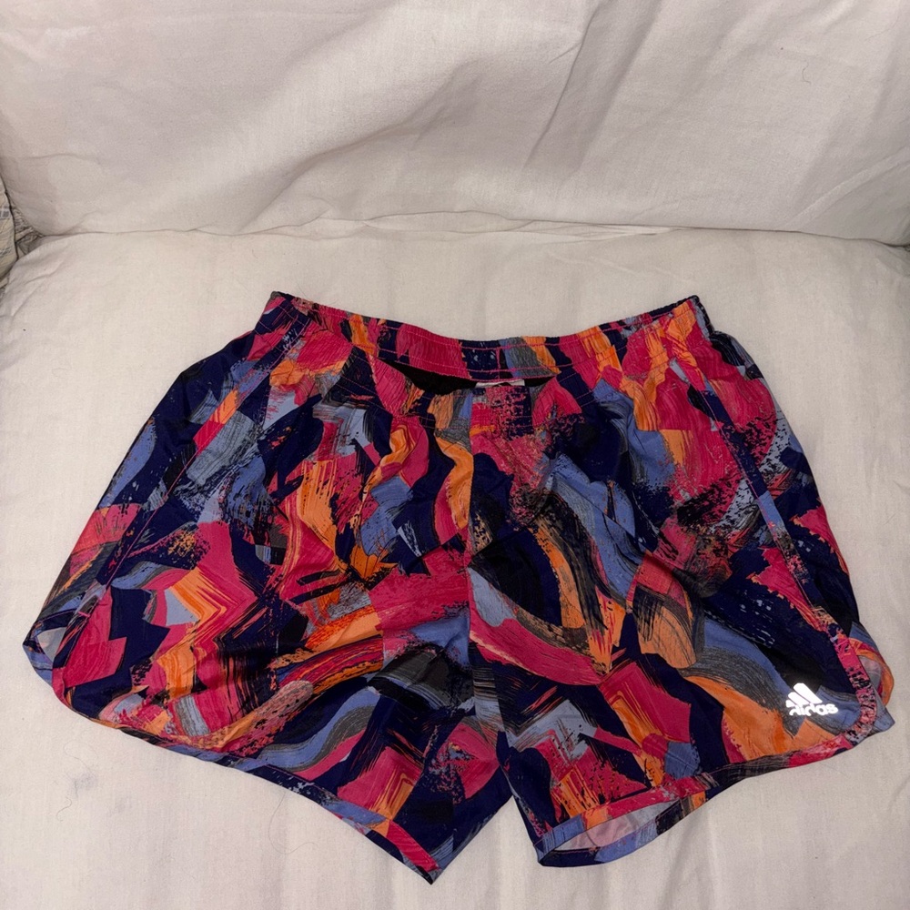 Adidas Blue and Pink Athletic Shorts Vibrant Design